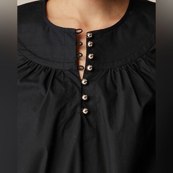 NWT J CREW Shirred popover top in cotton poplin in white - Picture 5 of 9